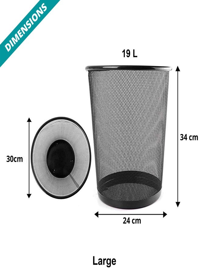 VeleSolv Metal Mesh Big Size Dustbin for Living Room Office use Room Small Rooms School Bedroom Kids (Set of 3, Large) - Image 2